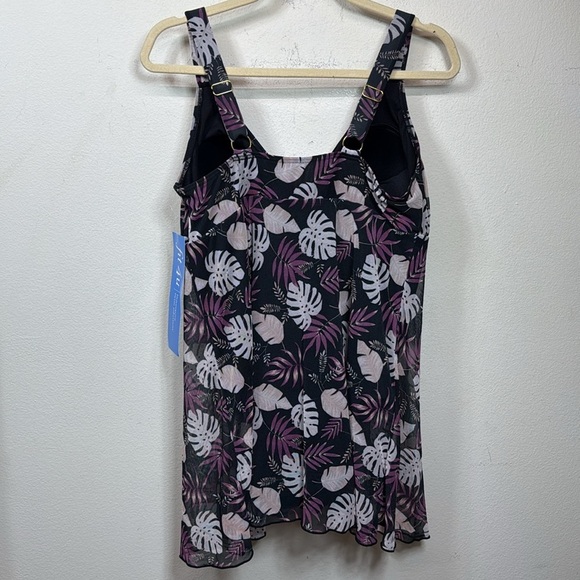 (L1) Fit 4 U Mesh Swimsuit Floral Print Loose Dress Black Jumpsuit, Diff/Sizes - Picture 4 of 11